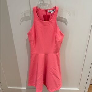 Neon Pink Sleeveless Fit & Flare Dress